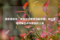 美联储官员：美国经济增速可能放缓，现行关税政策仍将导致物价上涨