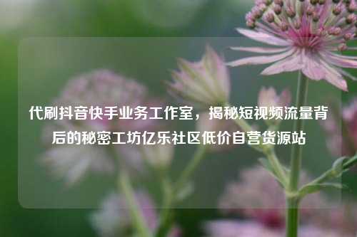 代刷抖音快手业务工作室	，揭秘短视频流量背后的秘密工坊亿乐社区低价自营货源站  第1张