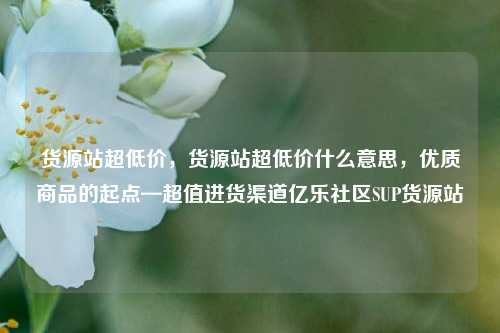 货源站超低价，货源站超低价什么意思	，优质商品的起点—超值进货渠道亿乐社区SUP货源站  第1张