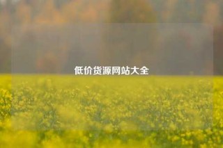 低价货源网站大全