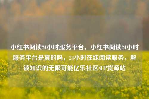 小红书阅读24小时服务平台	，小红书阅读24小时服务平台是真的吗，24小时在线阅读服务，解锁知识的无限可能亿乐社区SUP货源站  第1张